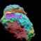 نقشه‌ای رنگی از نواحی مختلف دنباله‌دار تحت تعقیب روزتا