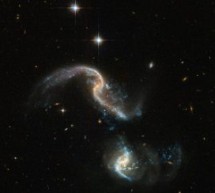 تصویر جدید هابل از دو کهکشان در حال برخورد با هم